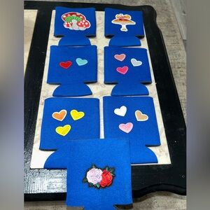 Bundle of 7 insulated beverage holders unique and handmade